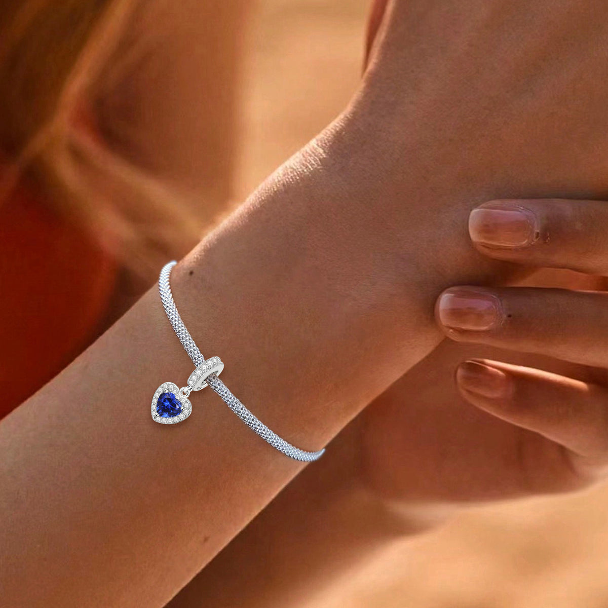 925 Sterling silver heart  charm bead