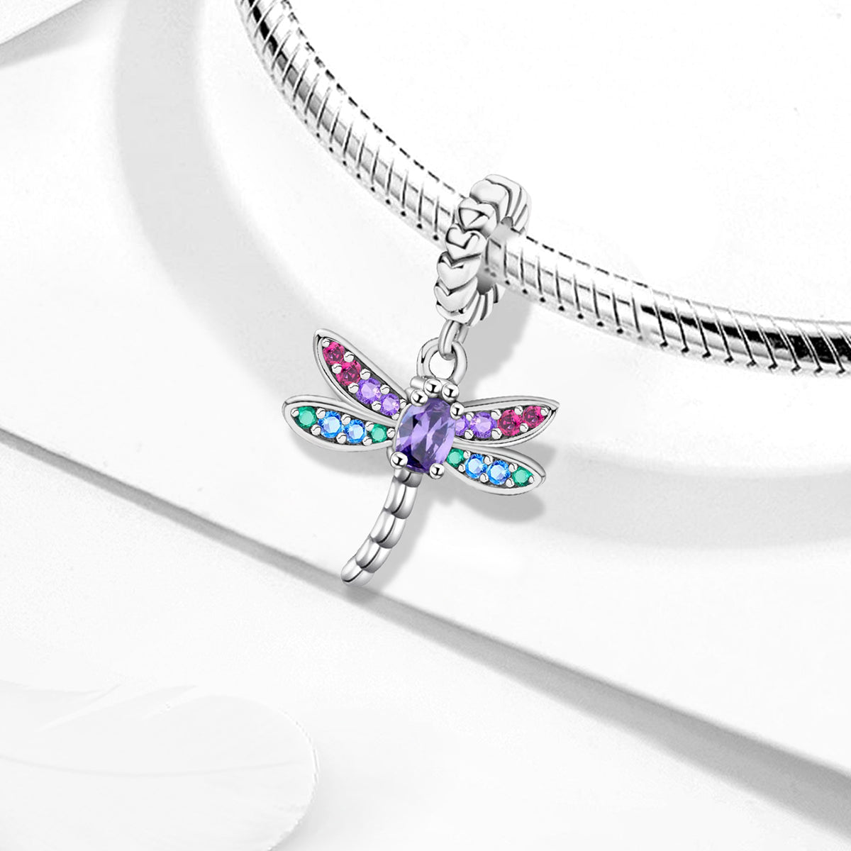 925 Sterling silver dragonfly charm bead