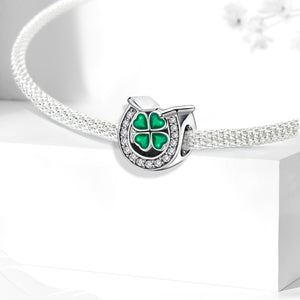 925 Sterling silver four-leaf clover charm bead