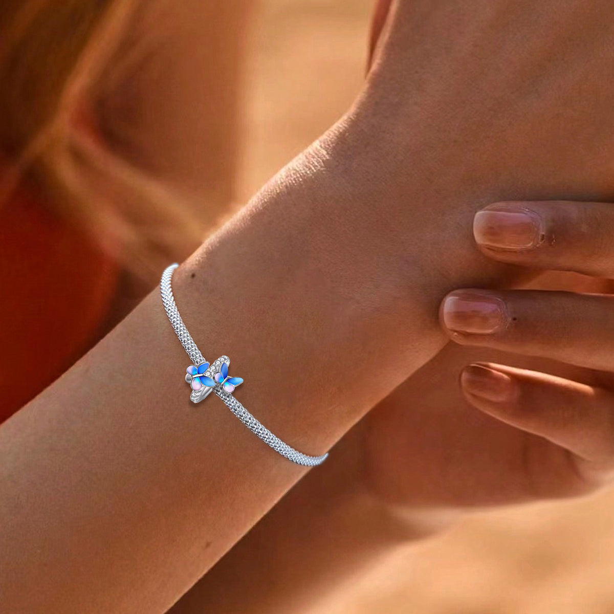 925 Sterling silver butterfly charm bead