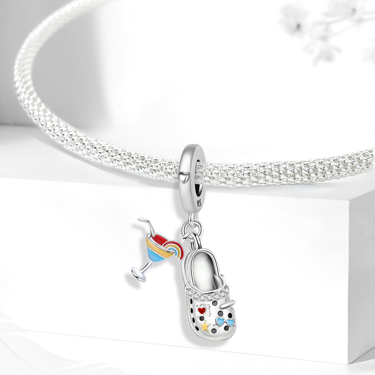 925 Sterling silver shoe charm bead