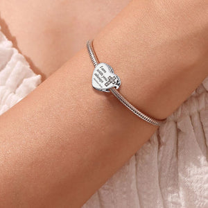 925 Sterling silver heart  charm bead
