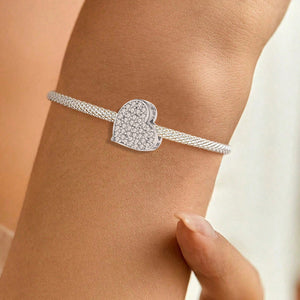 925 Sterling silver heart  charm bead