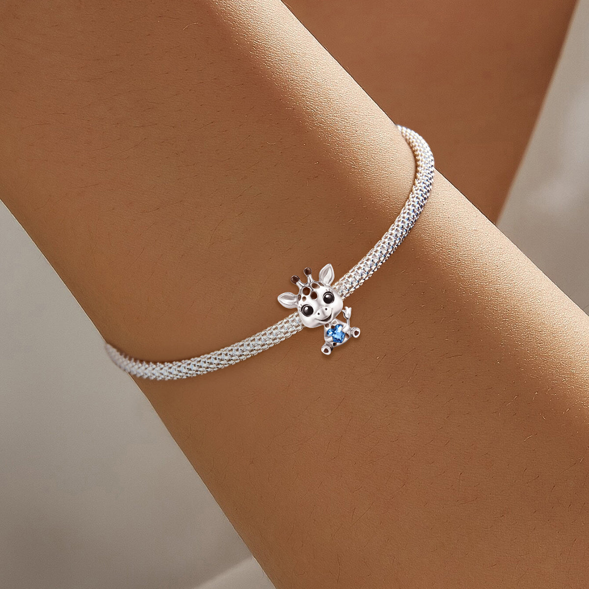 925 Sterling silver giraffe charm bead