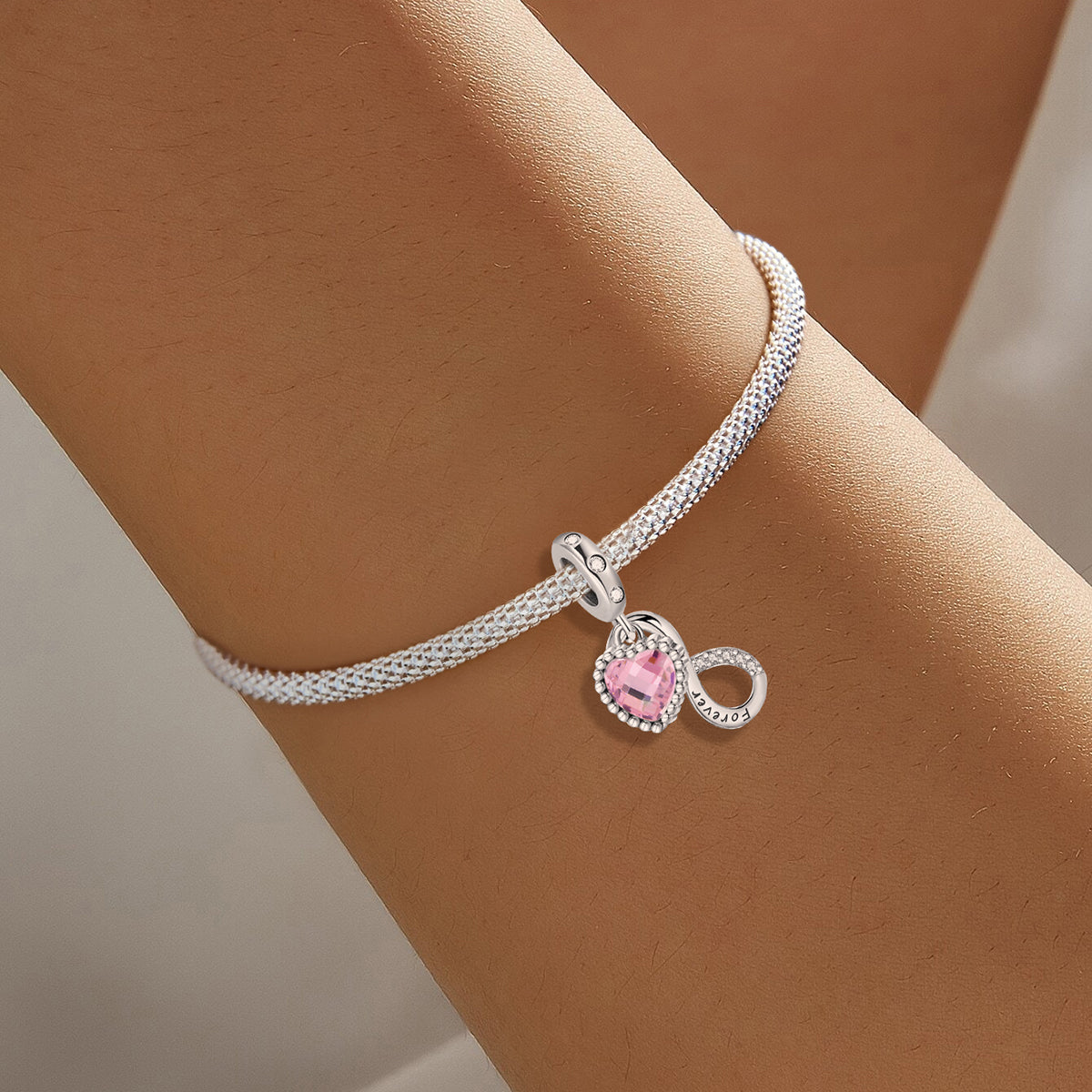 925 Sterling silver heart  charm bead