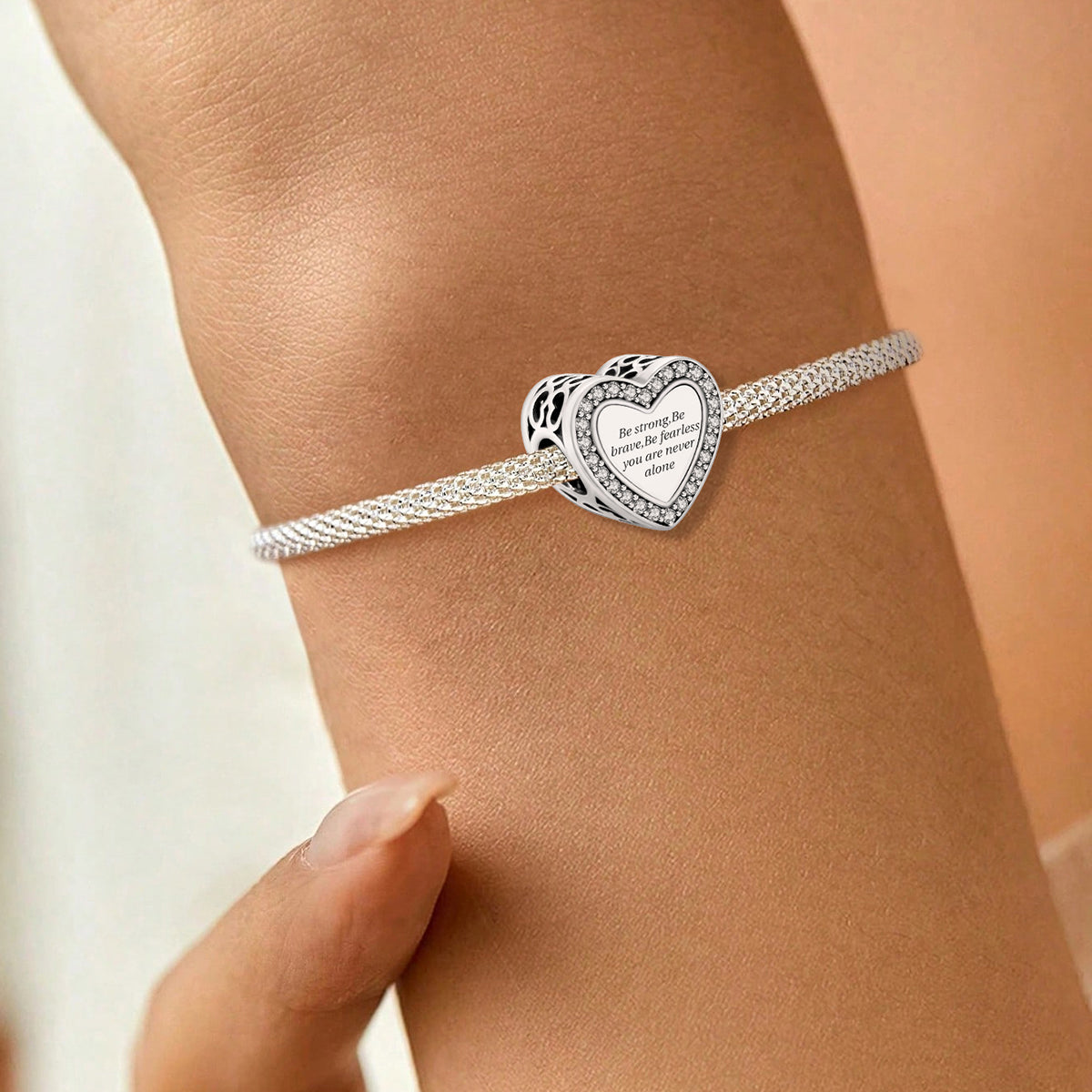 925 Sterling silver heart charm bead