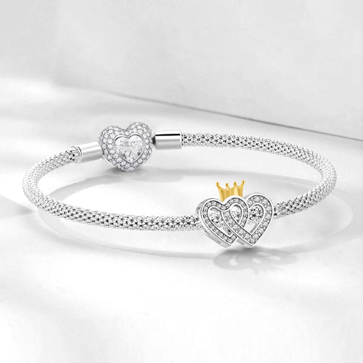 925 Sterling silver heart  charm bead