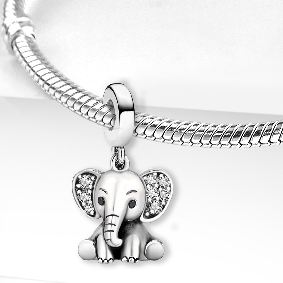 925 Sterling silver elephant charm bead