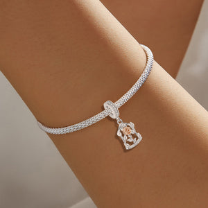 925 Sterling silver rose charm bead