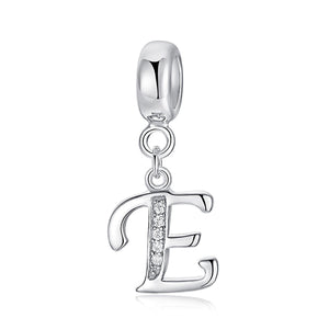 925 Sterling silver letter charm bead