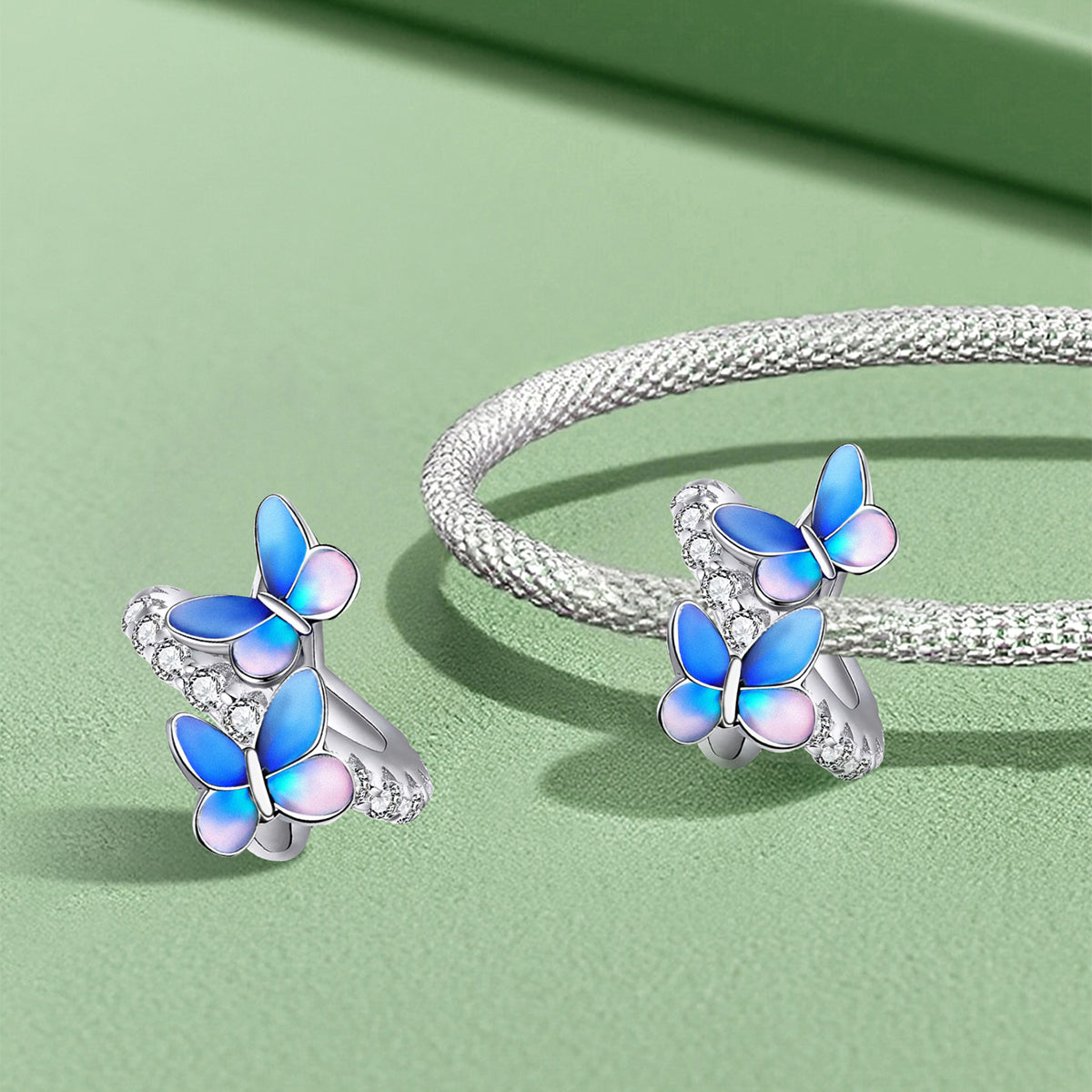 925 Sterling silver butterfly charm bead