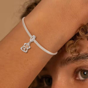 925 Sterling silver rose charm bead