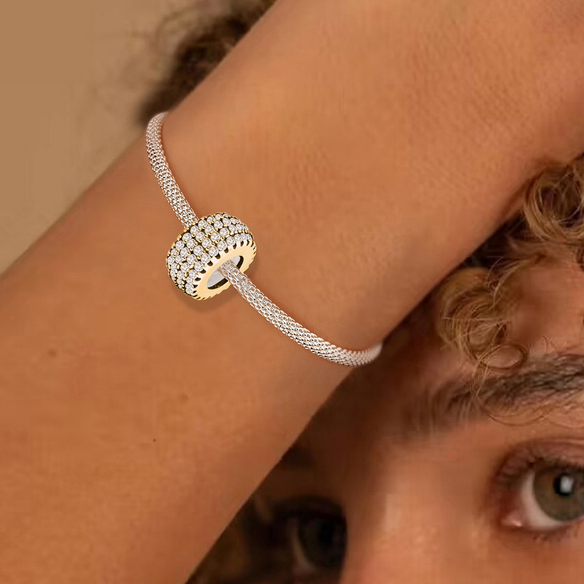 925 Sterling silver round charm bead