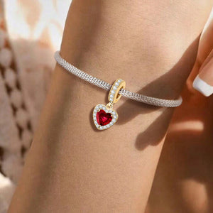 925 Sterling silver heart  charm bead