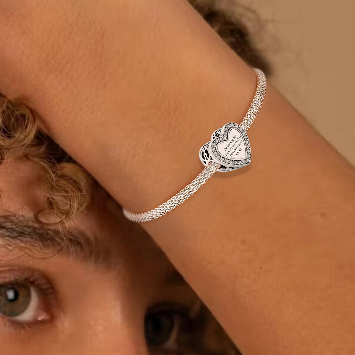 925 Sterling silver heart charm bead