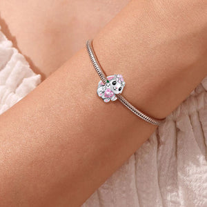 **Rabbit Beads | Black Foam Base + Pink Zirconia | Cute Design**