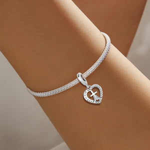 925 Sterling silver heart  charm bead