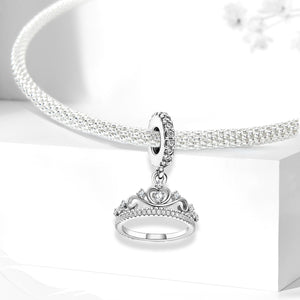 925 Sterling silver crown charm bead