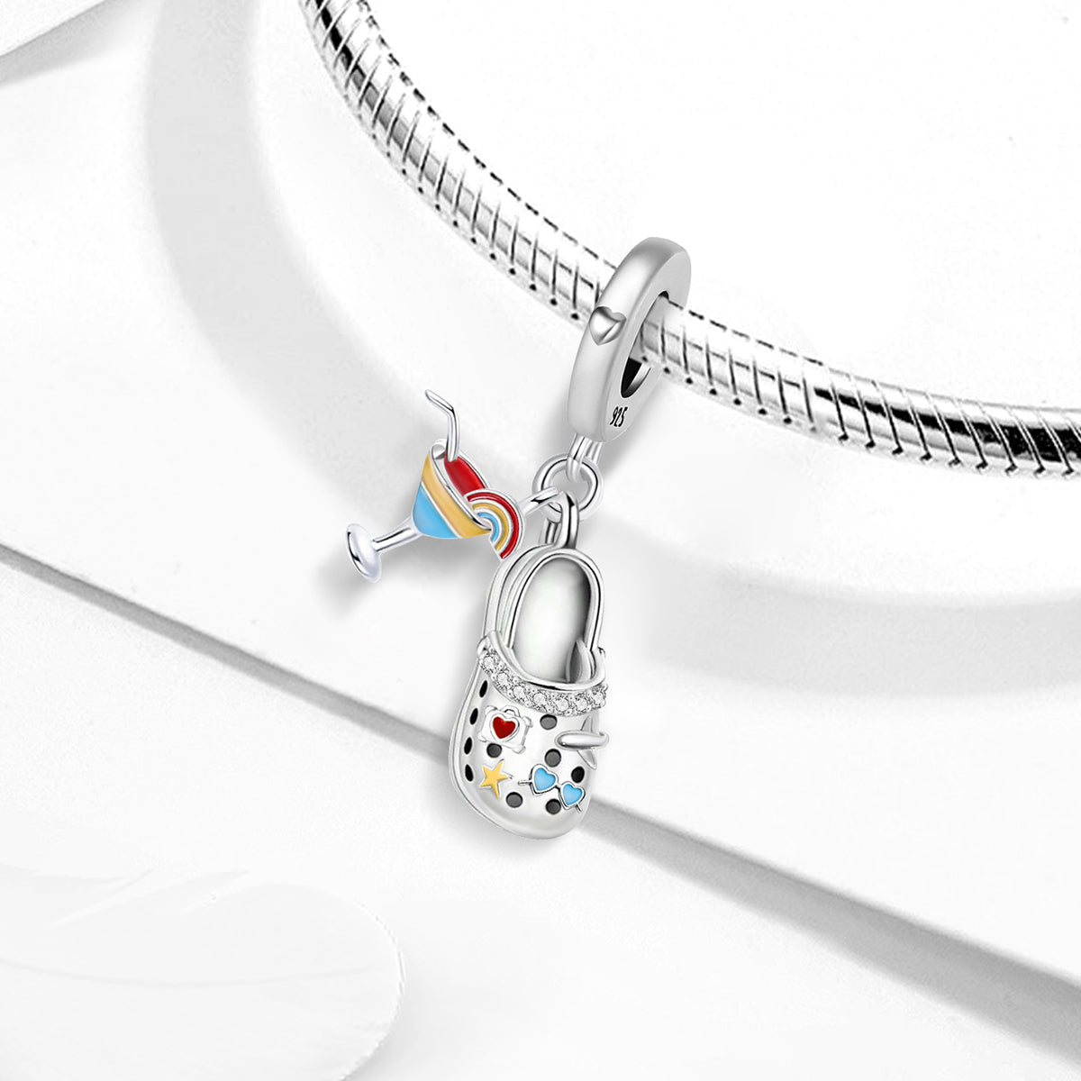 925 Sterling silver shoe charm bead