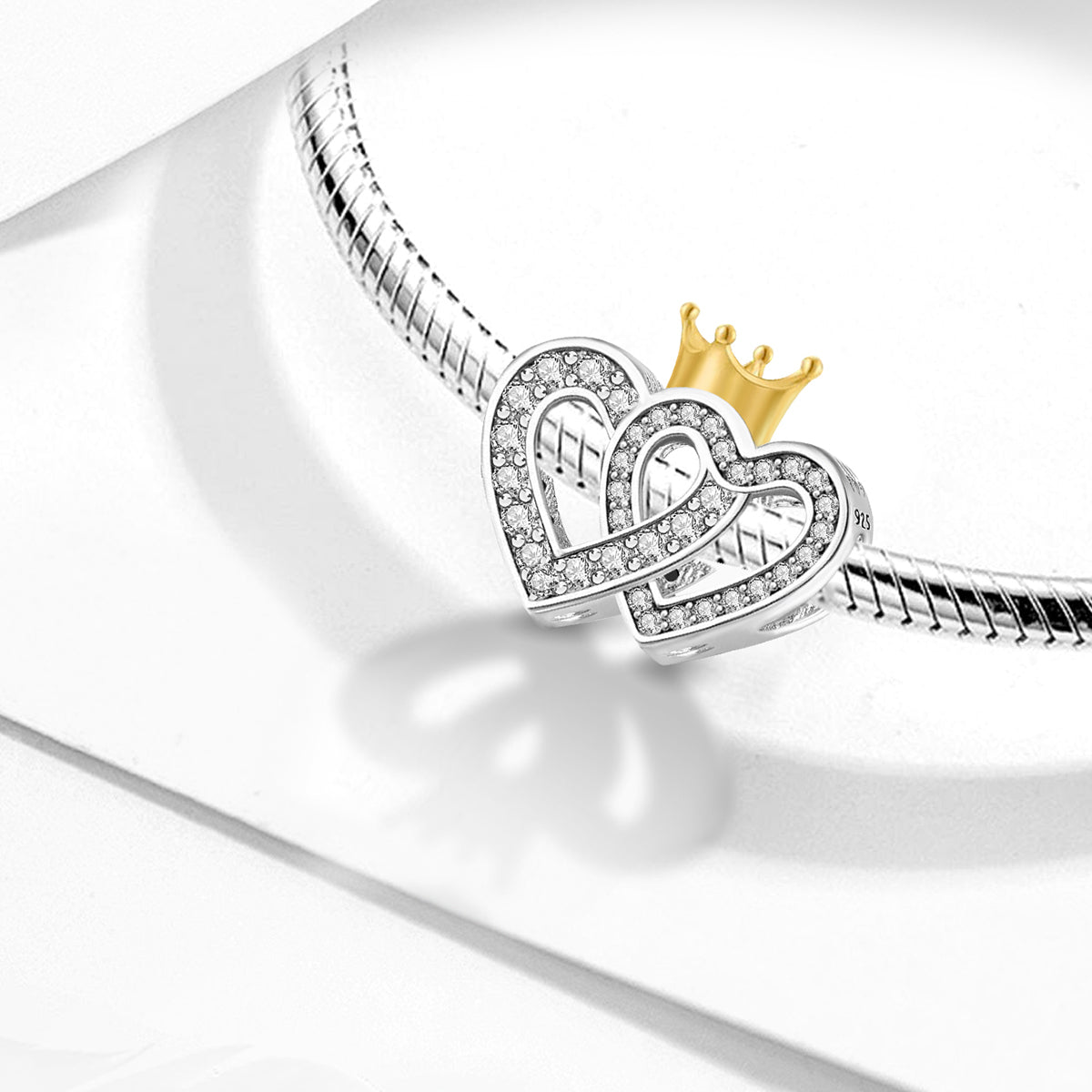 925 Sterling silver heart  charm bead