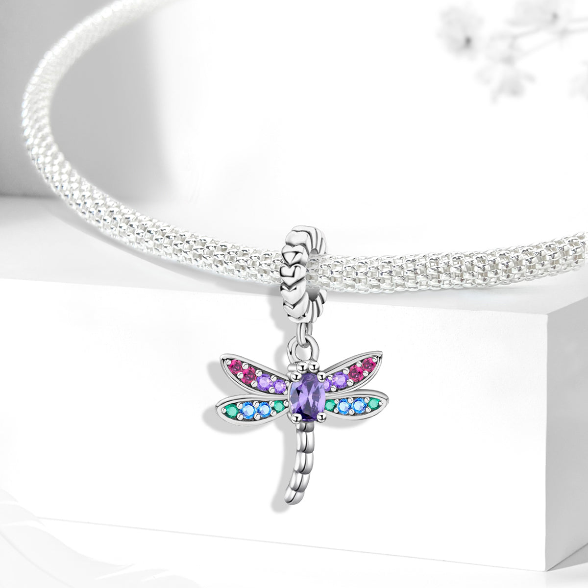 925 Sterling silver dragonfly charm bead