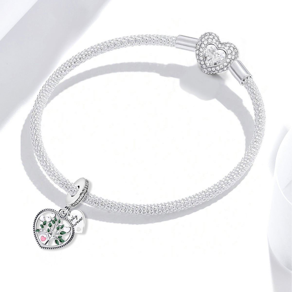 925 Sterling silver heart  charm bead