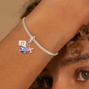 925 Sterling silver airplane charm bead