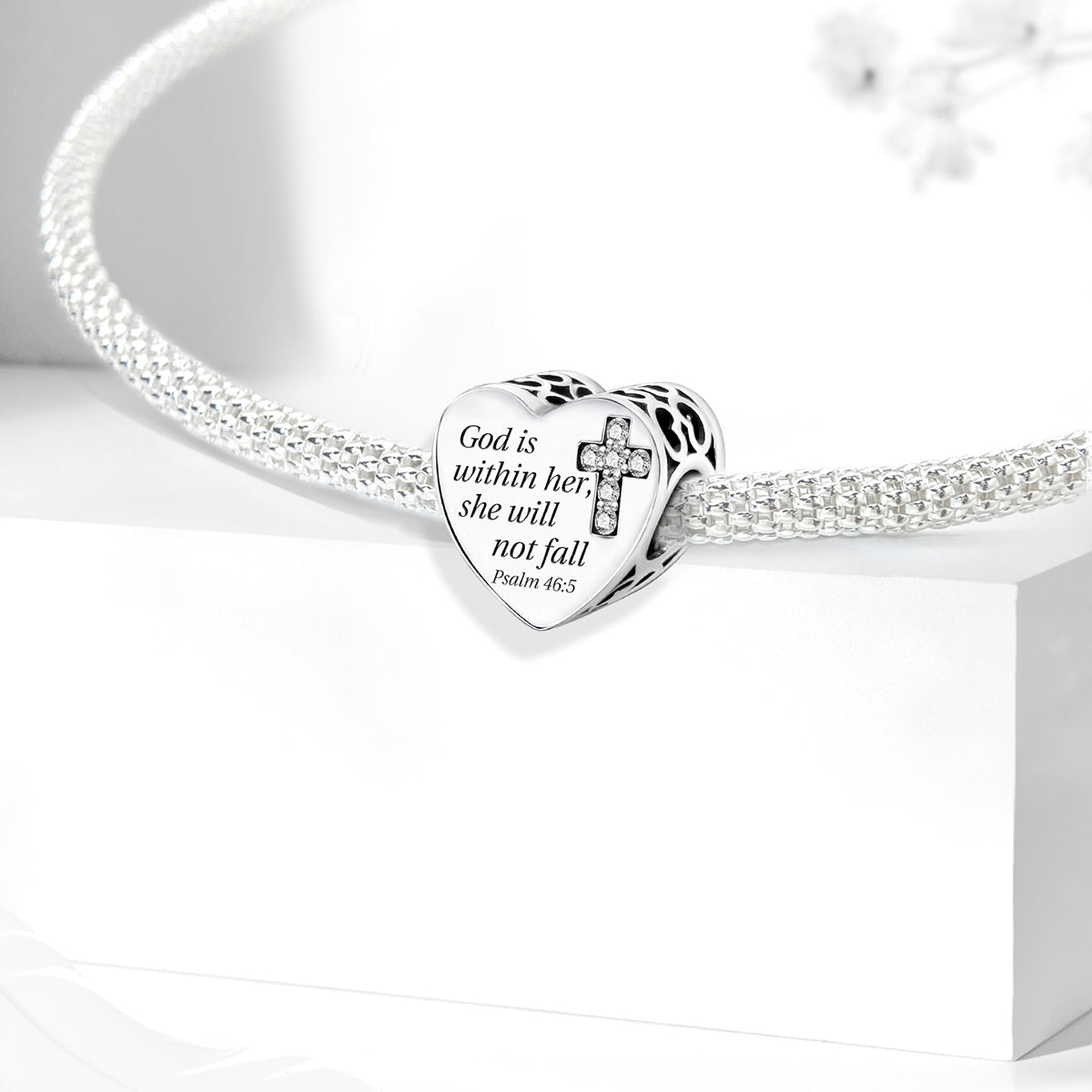 925 Sterling silver heart  charm bead