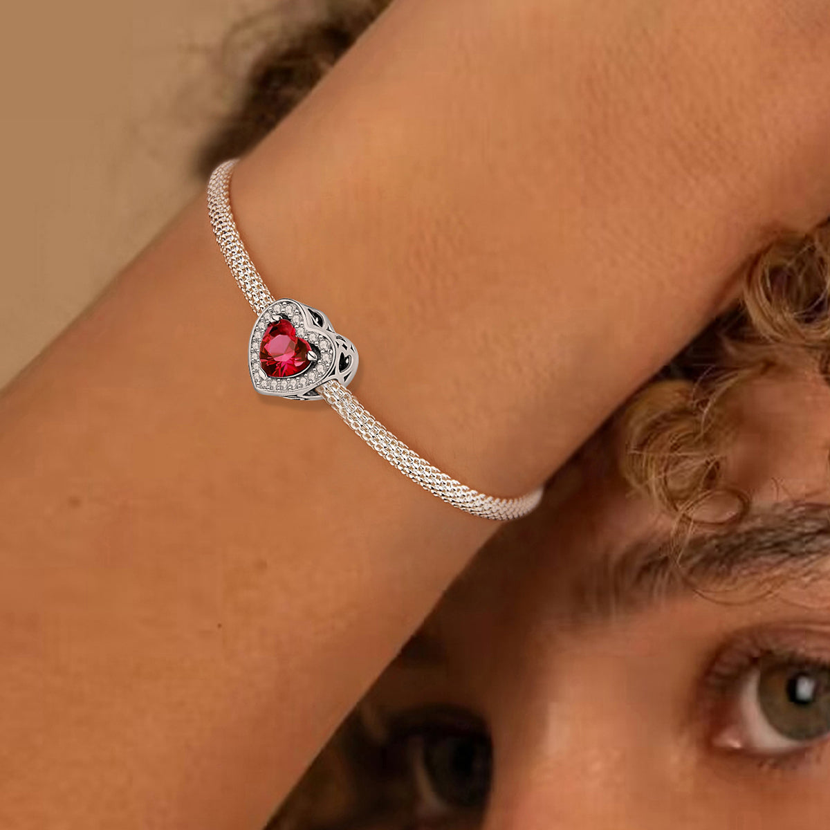 925 Sterling silver heart charm bead