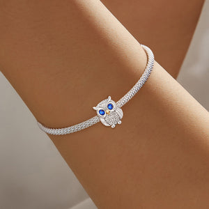 **Owl Beads | Platinum and Yellow Gold | Exquisite Zircon Inlay**