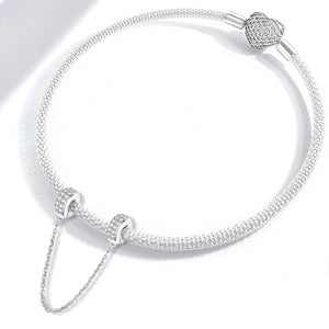Double-Row Zircon Safety Chain | White Gold and Zircon