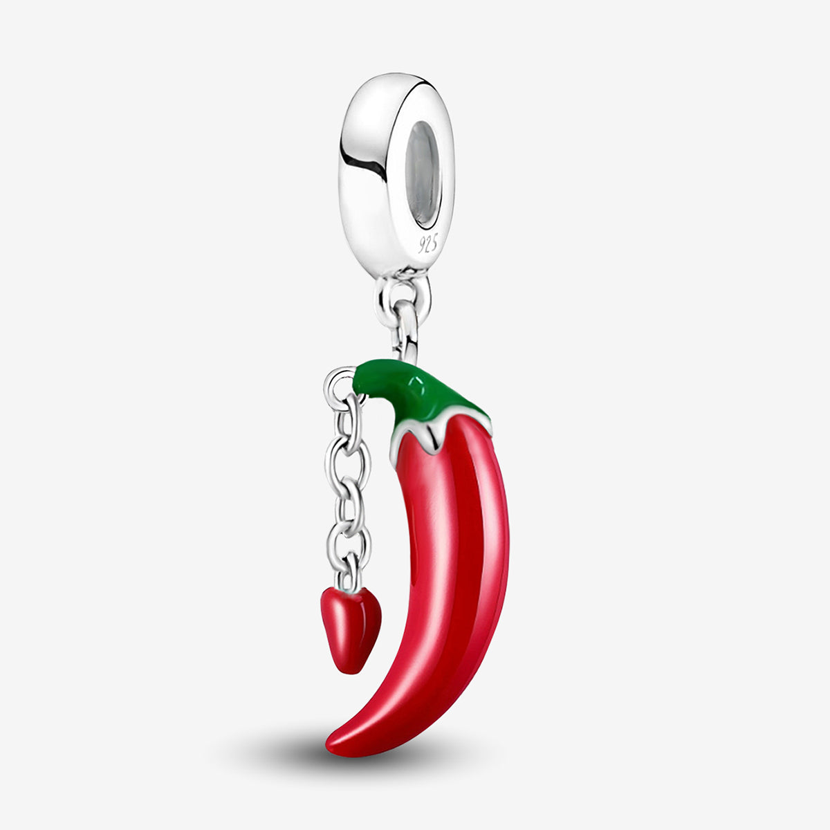 925 Sterling silver chili charm bead