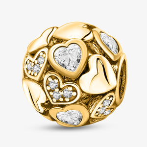 925 Sterling silver heart  charm bead