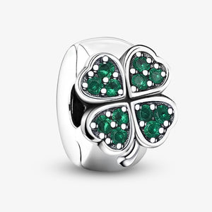 925 Sterling silver four-leaf clover charm bead