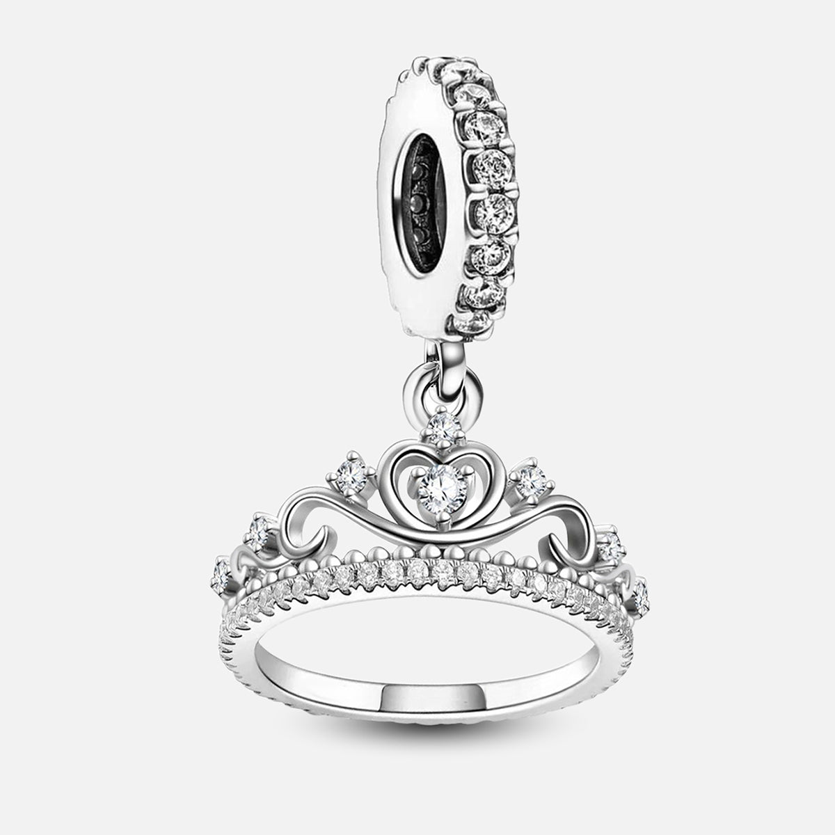 925 Sterling silver crown charm bead