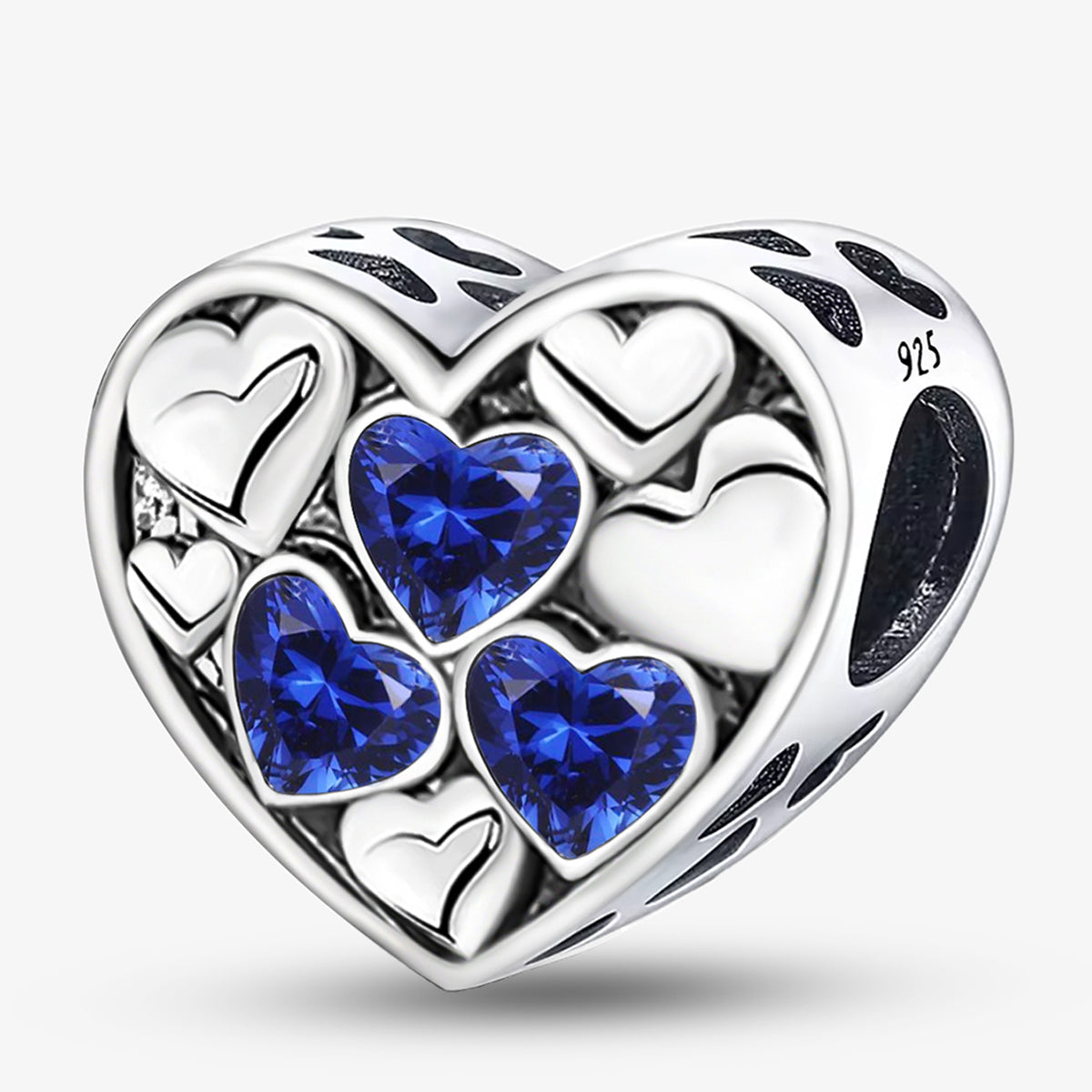 925 Sterling silver heart  charm bead