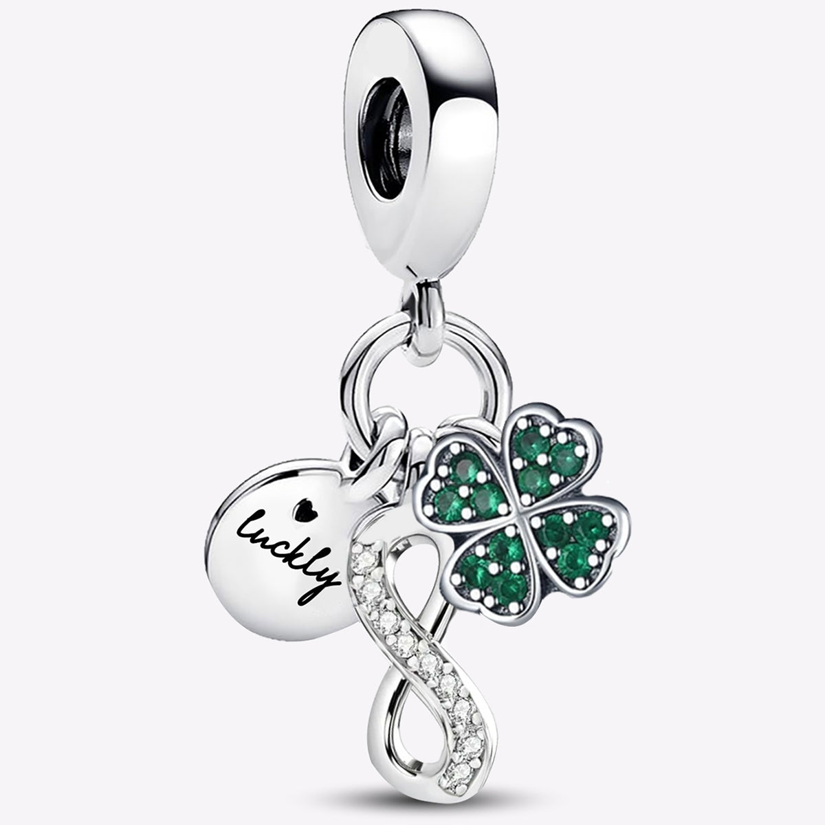 925 Sterling silver four-leaf clover charm bead