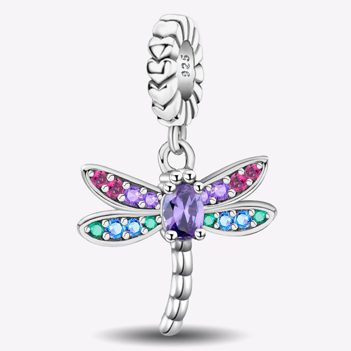 925 Sterling silver dragonfly charm bead