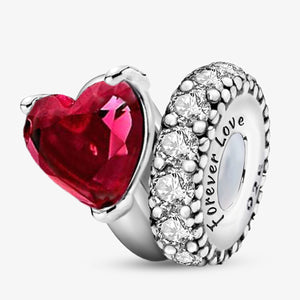 925 Sterling silver heart  charm bead