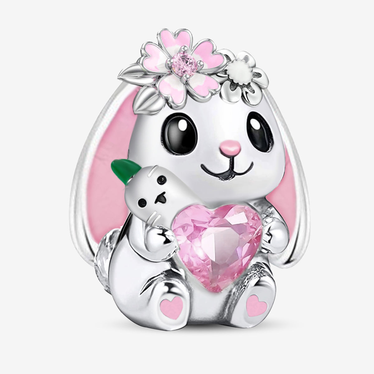 925 Sterling silver rabbit charm bead