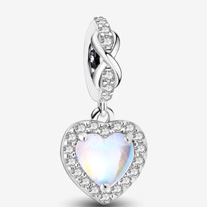925 Sterling silver heart  charm bead