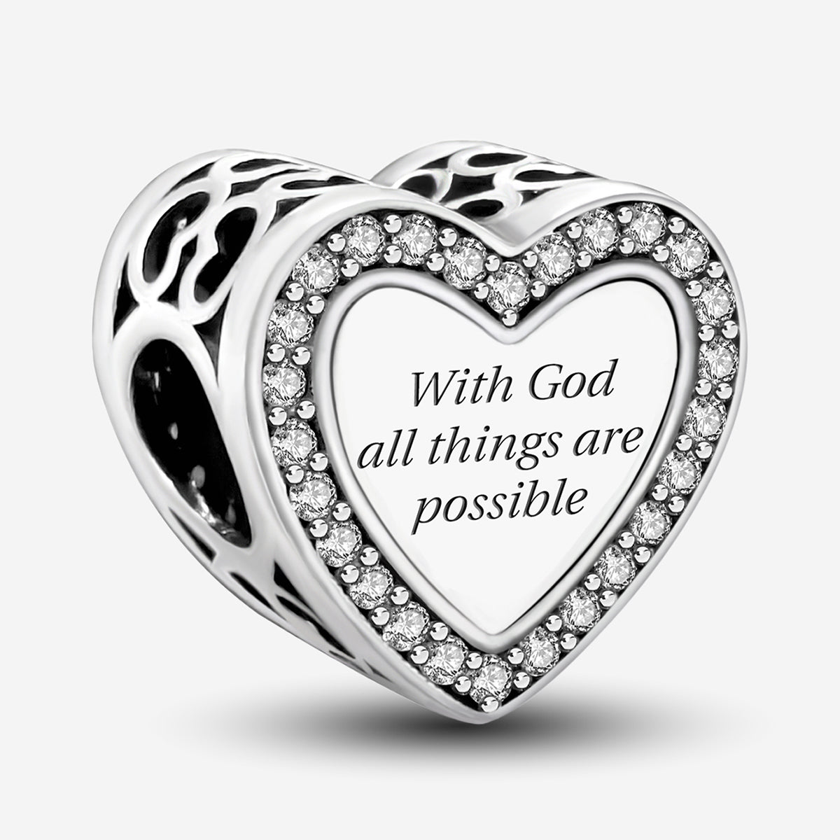 925 Sterling silver heart charm bead