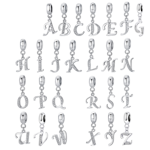 925 Sterling silver letter charm bead