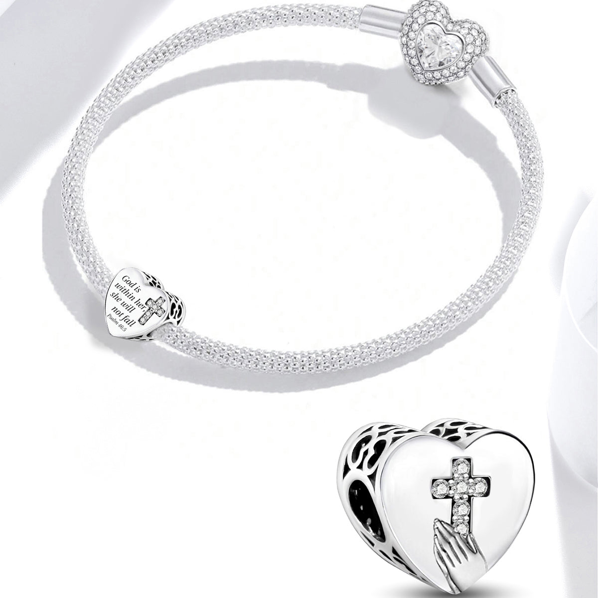 925 Sterling silver heart  charm bead