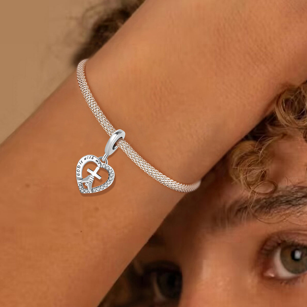 925 Sterling silver heart  charm bead