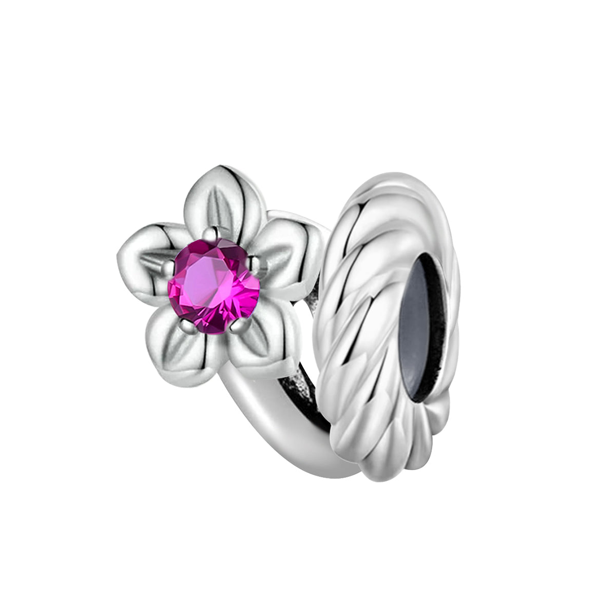 925 Sterling silver flower charm bead