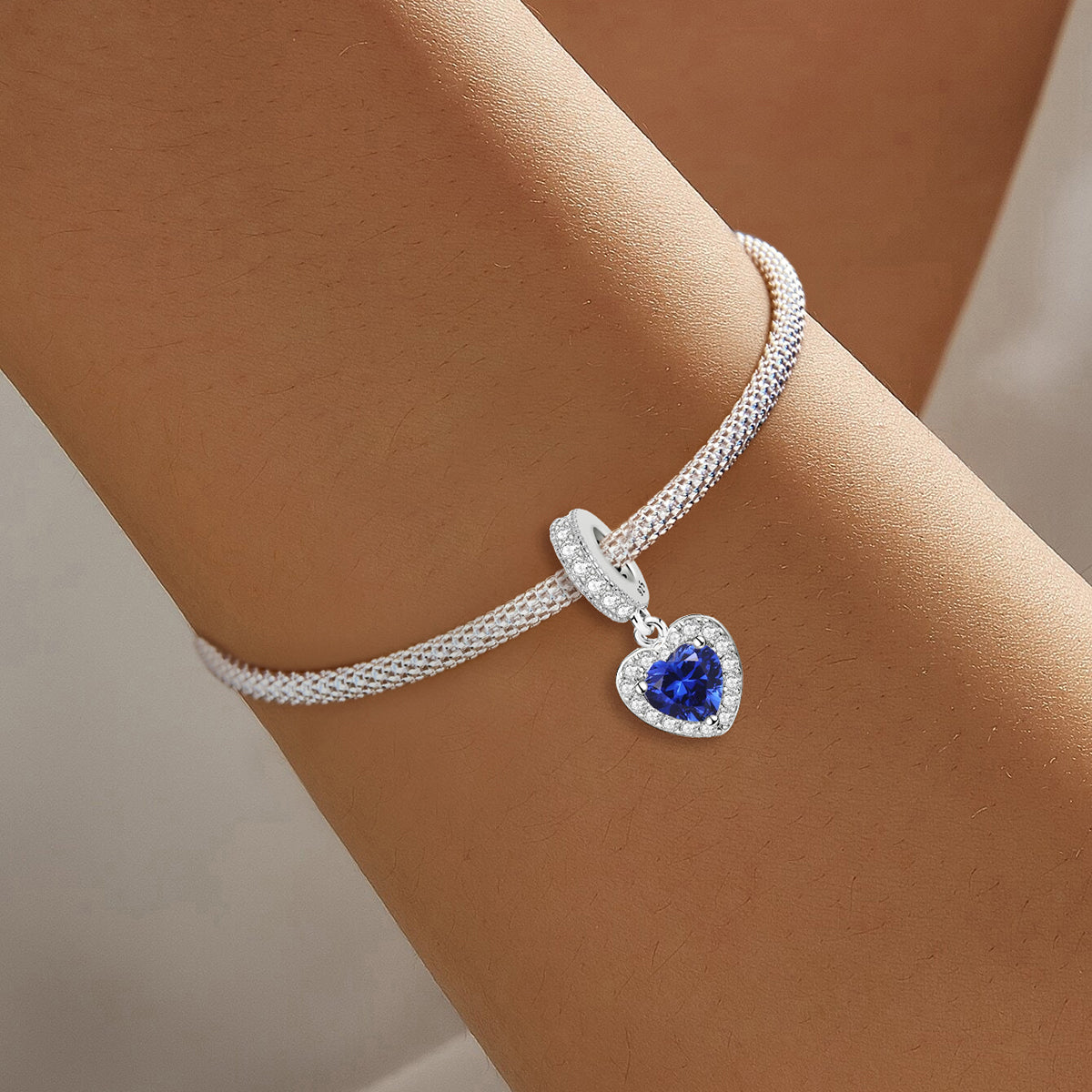 925 Sterling silver heart  charm bead