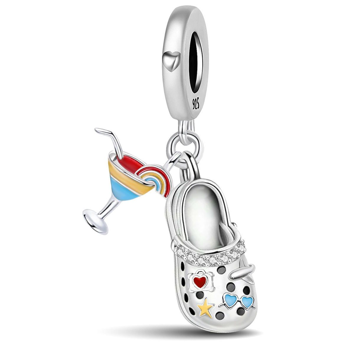 925 Sterling silver shoe charm bead
