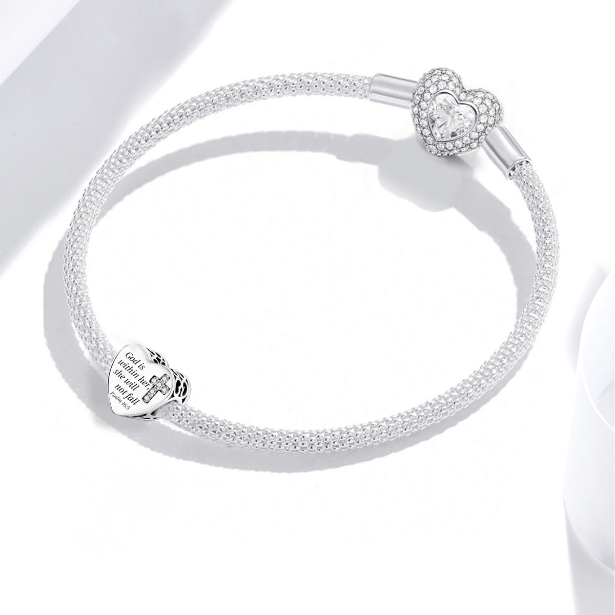 925 Sterling silver heart  charm bead