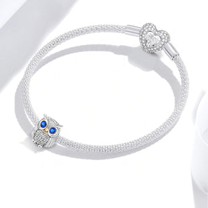 **Owl Beads | Platinum and Yellow Gold | Exquisite Zircon Inlay**
